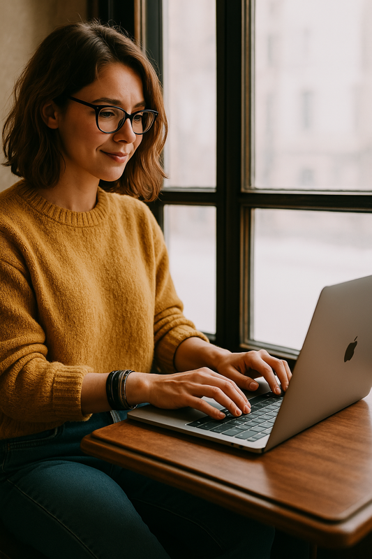 Woman with laptop